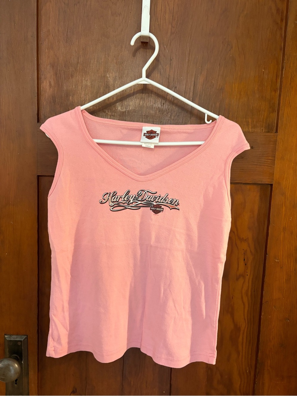 Harley-Davidson Women's Light Pink V-Neck Logo Tank